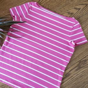 Talbots | SS Pink White Stripes Top | SP